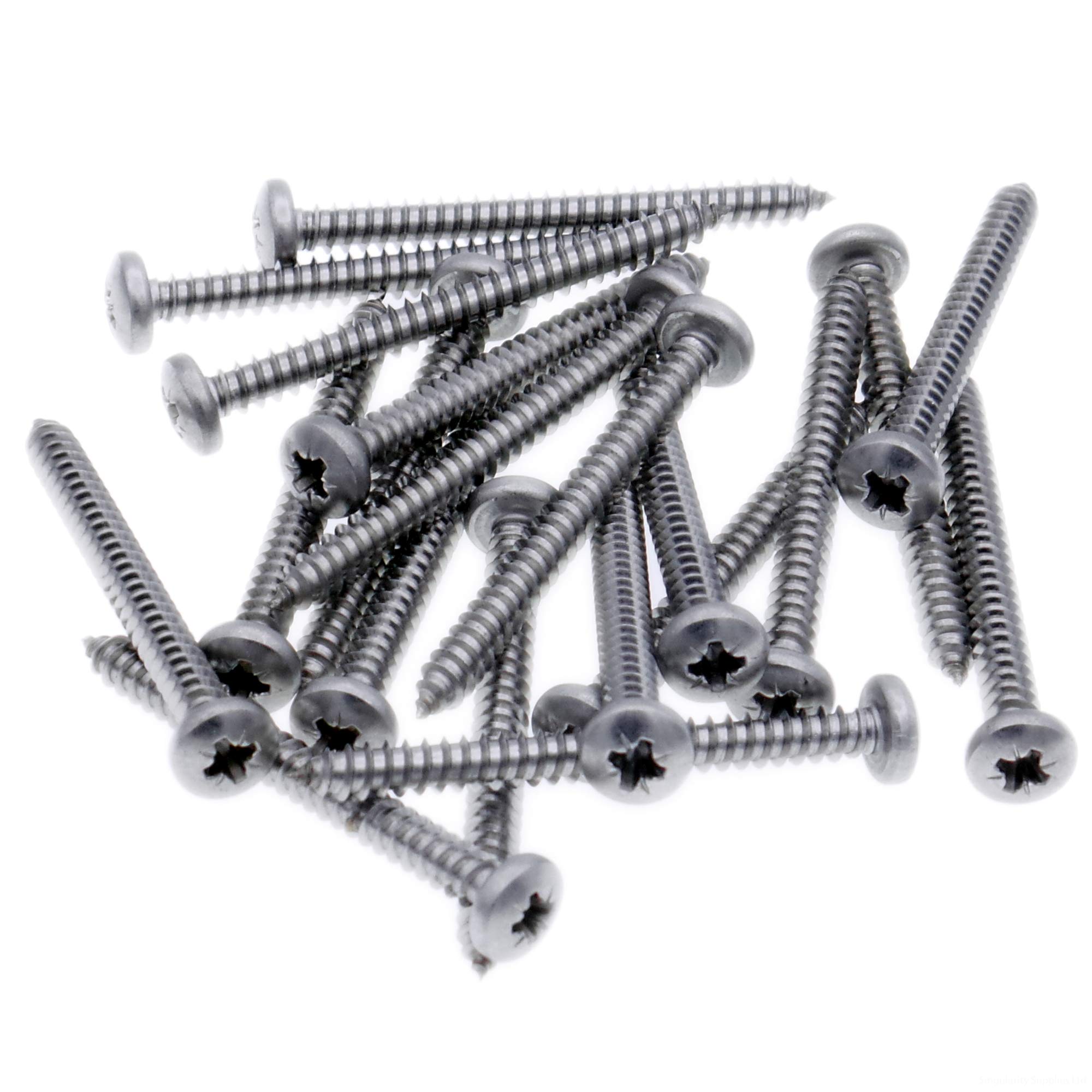 Singularity Supplies No.4 X 0.625 (2.9Mm X 16Mm) Pozi Pan Self-Tapping Screw - Stainless Steel (A2) (Pack Of 20)