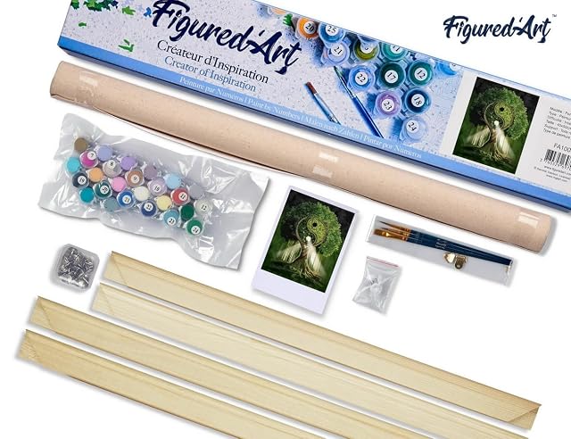 Foto 5 de 8 de Figured'Art Pintar por Numeros Adultos Árbol Ying Yang - Manualidades pintura acrilica Kit Cuadro DIY completo
