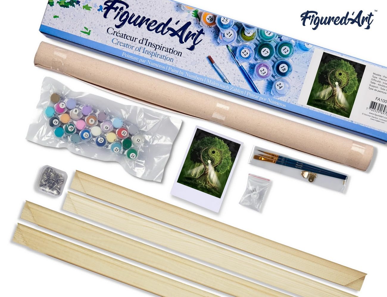 Figured'Art – Peinture Par Numéros Arbre Yin Yang 40x50 Cm, Sans Châssis – Kits Complets Pour Adultes