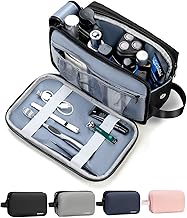 Chakipee Toiletry Bag Men for Travel, Toiletry Bag Men Women Makeup Waterproof Shaving Bags Large Toiletry Bag Makeup Bag for Toiletry Accessories, Black/White, Practical