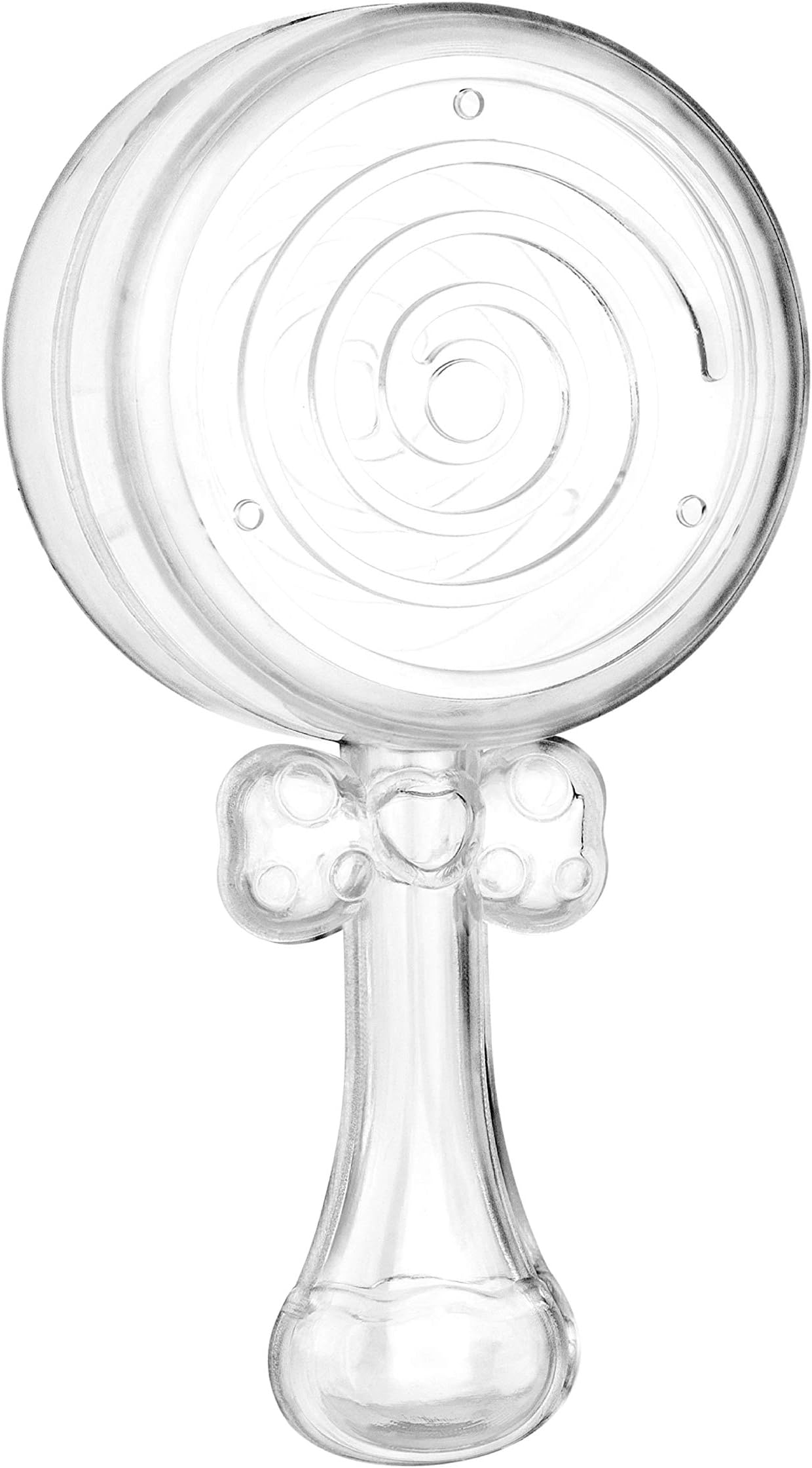 HammontBaby Rattle Shaped Acrylic Candy Boxes - 12 Pack - 4.01"x1.88"x1.07" - Perfect for Weddings, Birthdays, Party Favors and Gifts | Designer Cute Clear Lucite Plastic Treat Containers