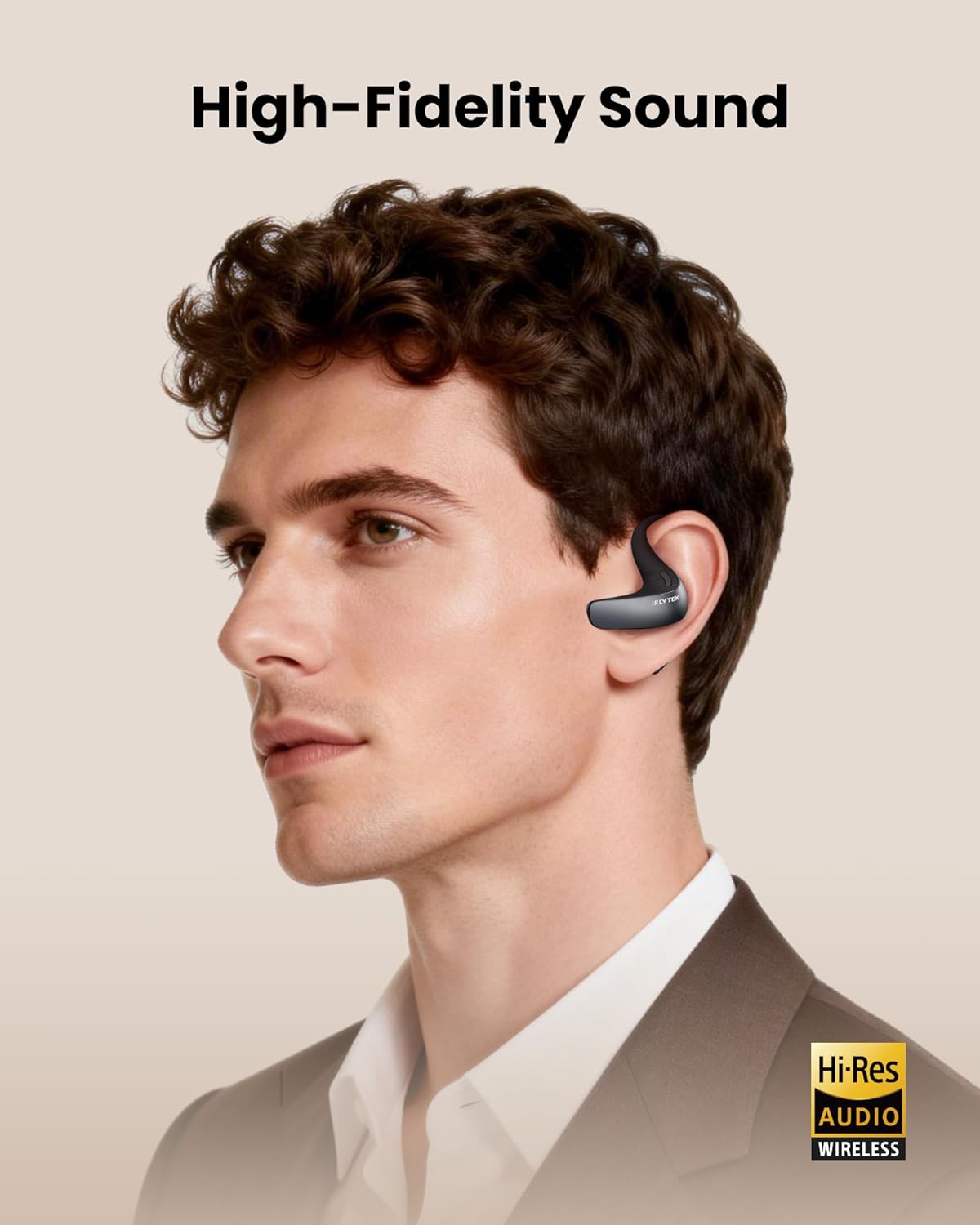 iflytek AI Translation Earbuds, for Global Business and Travel, Bone Conduction Voice Isolation in Noise, 60 Languages for Real-Time Face-to-Face, Calls & Meetings, Easy Setup via iOS/Android App