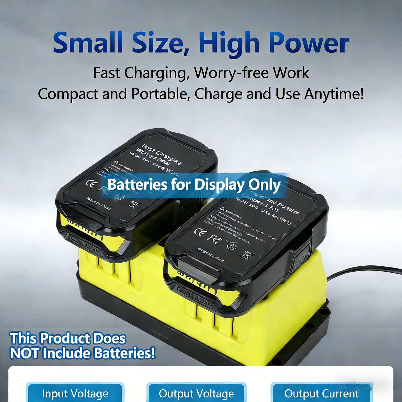 EMUKOEP Station de Charge Double pour Chargeur de Batterie P117 P118 P119, Chargeur de Batterie Lithium-ION Rapide à Double Port avec Indicateur LED et Système de Refroidissement, pour