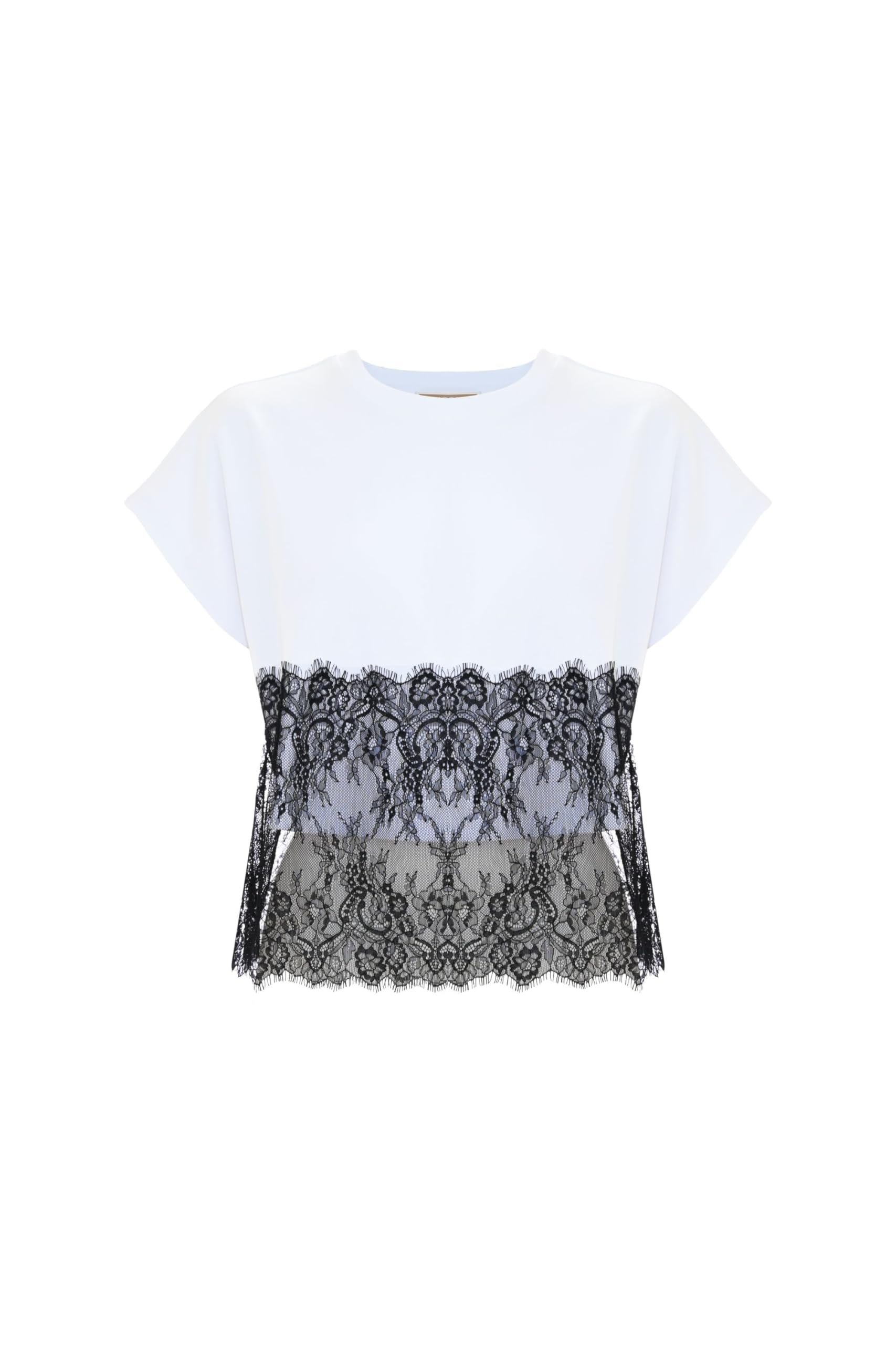 Kocca Camiseta de mujer con efecto doblado de encaje, mod. Bemnac