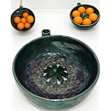 Berry Bowl,Berry Washer,Berry Bowls With Holes Ceramic,Fruit and Vegetable Washer With Drain, Fruit Washer Spinner Bowl Quickly Wash, Multipurpose Basket For Kitchen