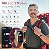 Rastreador de actividad, Smartwatch con monitor de frecuencia cardíaca, oxígeno en sangre y sueño las 24/7, pantalla táctil HD de 1.47" con contador de pasos y calorías, más de 100 modos deportivos, rastreadores de salud para hombre y mujer (Burdéos) 7