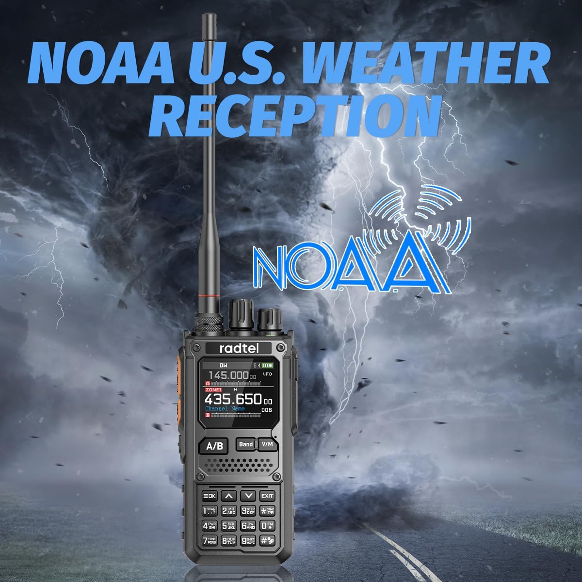 Radtel RT-920 Walkie Talkie 8W Long Range Programmable Bluetooth Two-Way Handheld Radio, SW MW LW CB 27MHz -126dBm Receive SSB AM FM Noise-Reduction NOAA