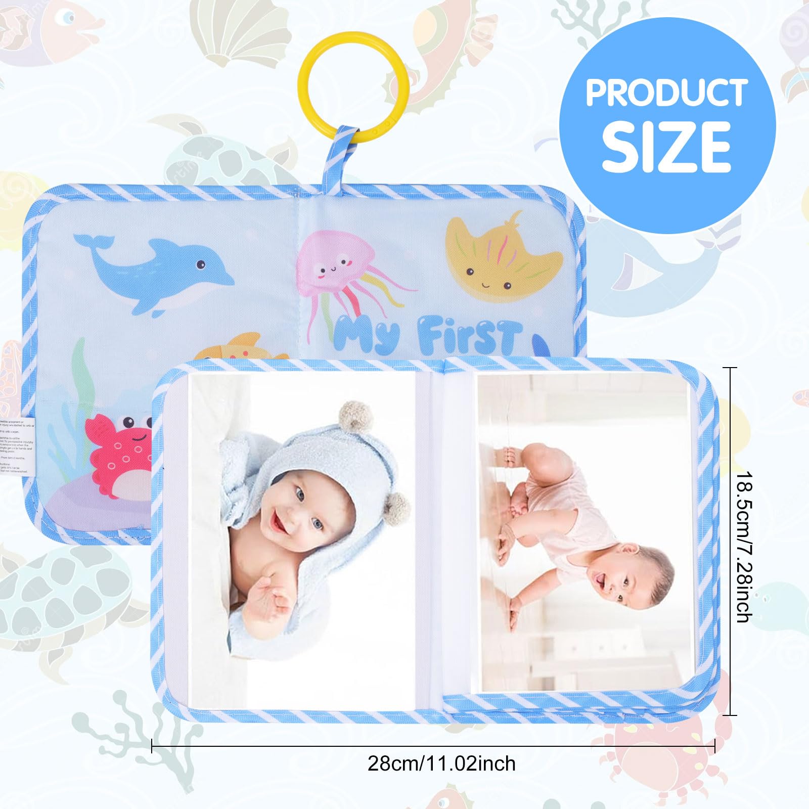 RISIPU Baby Photo Album, My First Memory Book for Newborns & Toddlers, Soft Cloth Family Photo Book - Image 2