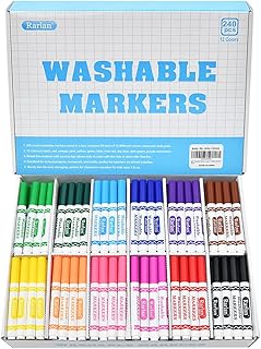 Rarlan Washable Markers Bulk, Markers for Kids, Classpack, 12 Colors, 240 Count