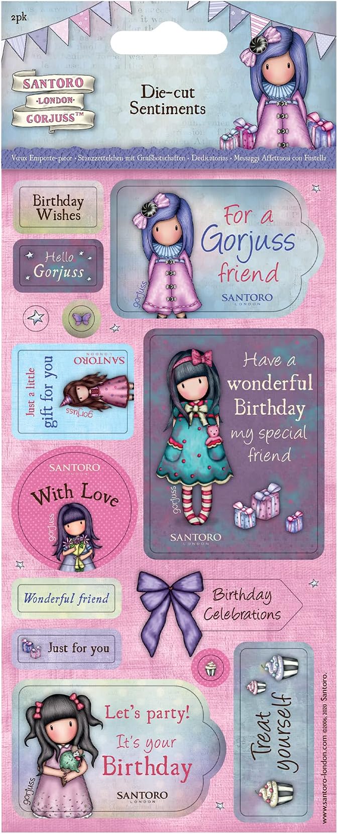 GORJUSS Santoro Die-Cut Embellishments, Multi
