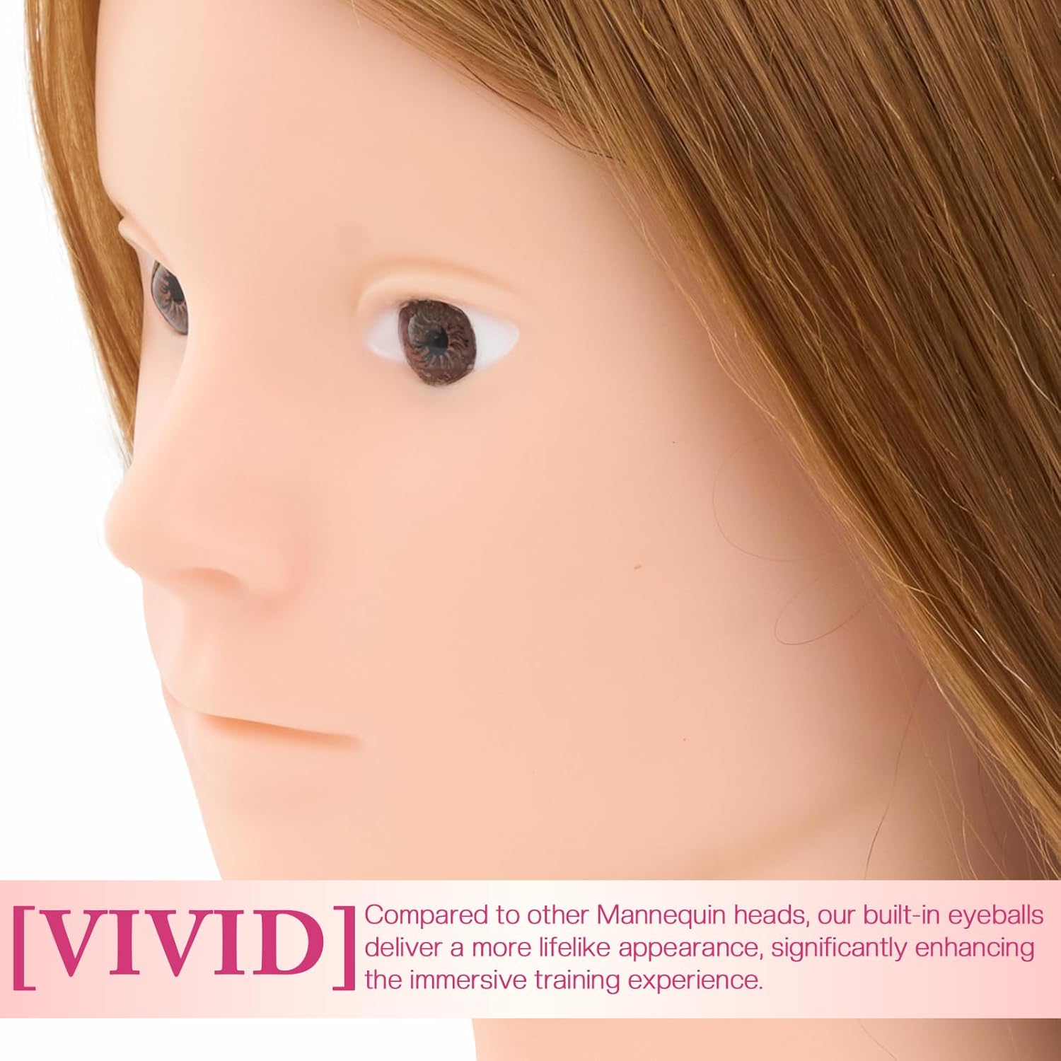 Mannequin Head Human Hair - 28 Inch Cosmetology Makeup Manikin Doll Head with 80% Real Hair, Hairdressing Practice Braiding Training Head for Hair Styling with Table Clamp #27