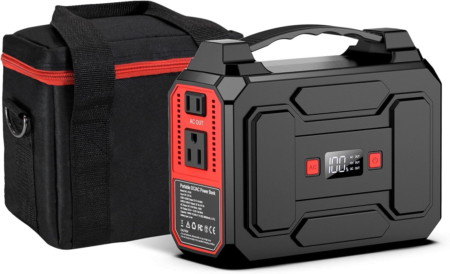 146Wh Portable Power Station Bank 200W Peak 100W Rated Solar Powered Power Bank with Carrying Bag with AC