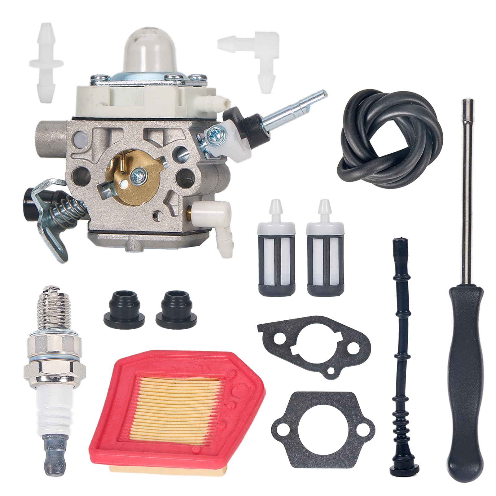 Mikatesi 4147-120-0625 FS260 Carburetor Kit fit For Stihl FS240 FS240R FS240RC FS260R FS260RC FS340 FS360 FS410 Trimmer Brushcutter Replacement 4147