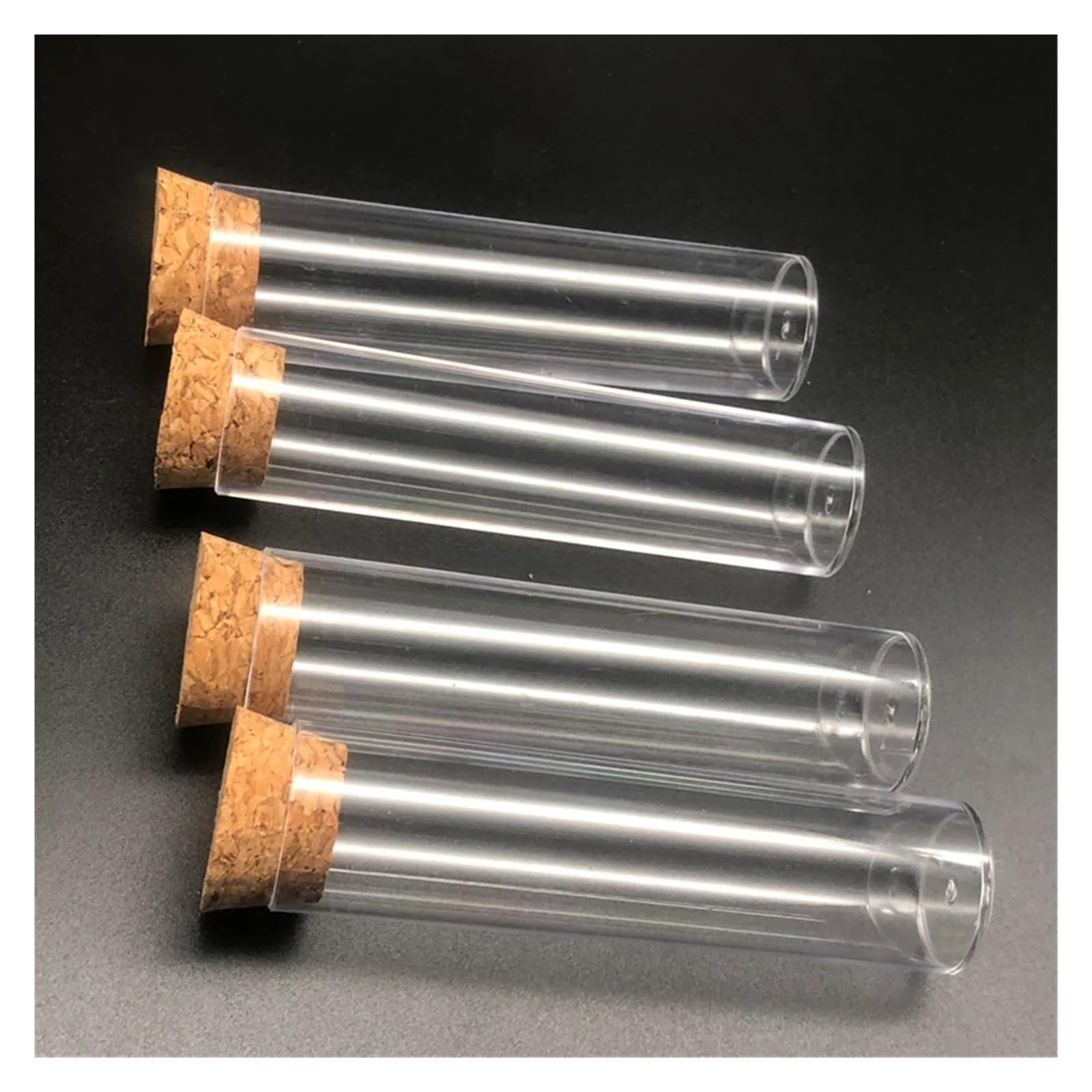 100 Sztuk/partia 25 * 95mm Płaskie Dno Przezroczysta Plastikowa Probówka Z Korkiem Przezroczysta Plastikowa Rurka
