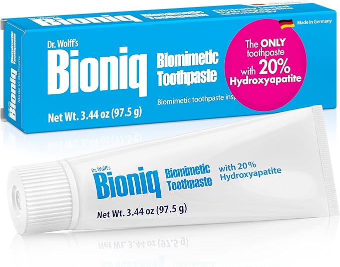 Bioniq Classic - 20% Hydroxyapatite toothpaste, bioHAP and Fluoride Free, Enamel Remineralization and Gum Care, Clinically Tested for Sensitive Teeth, Mint Flavor - 3.44 oz