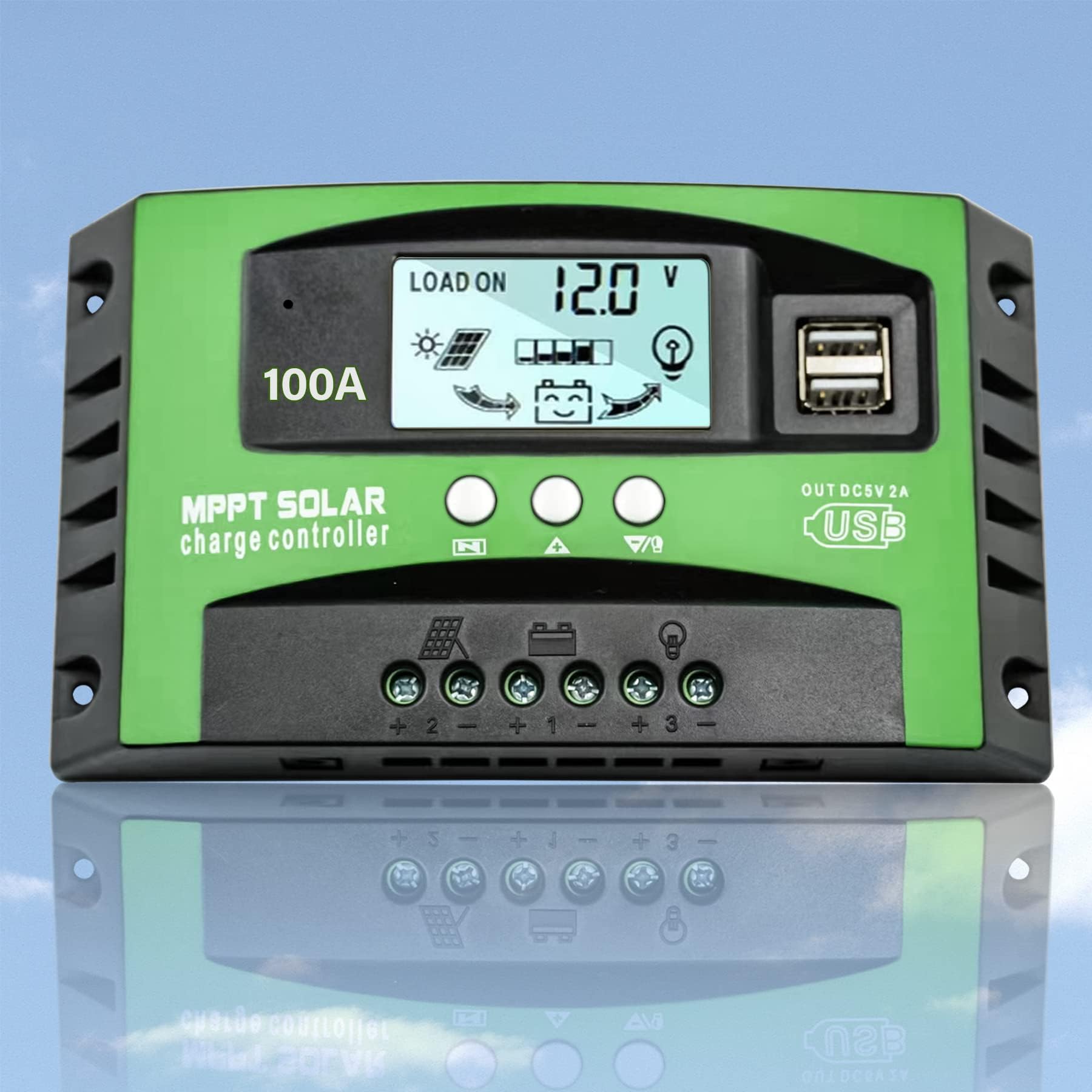 Amazon.com : MPPT 100amp Solar Charge Controller 12V 24V Auto, MPPT ...