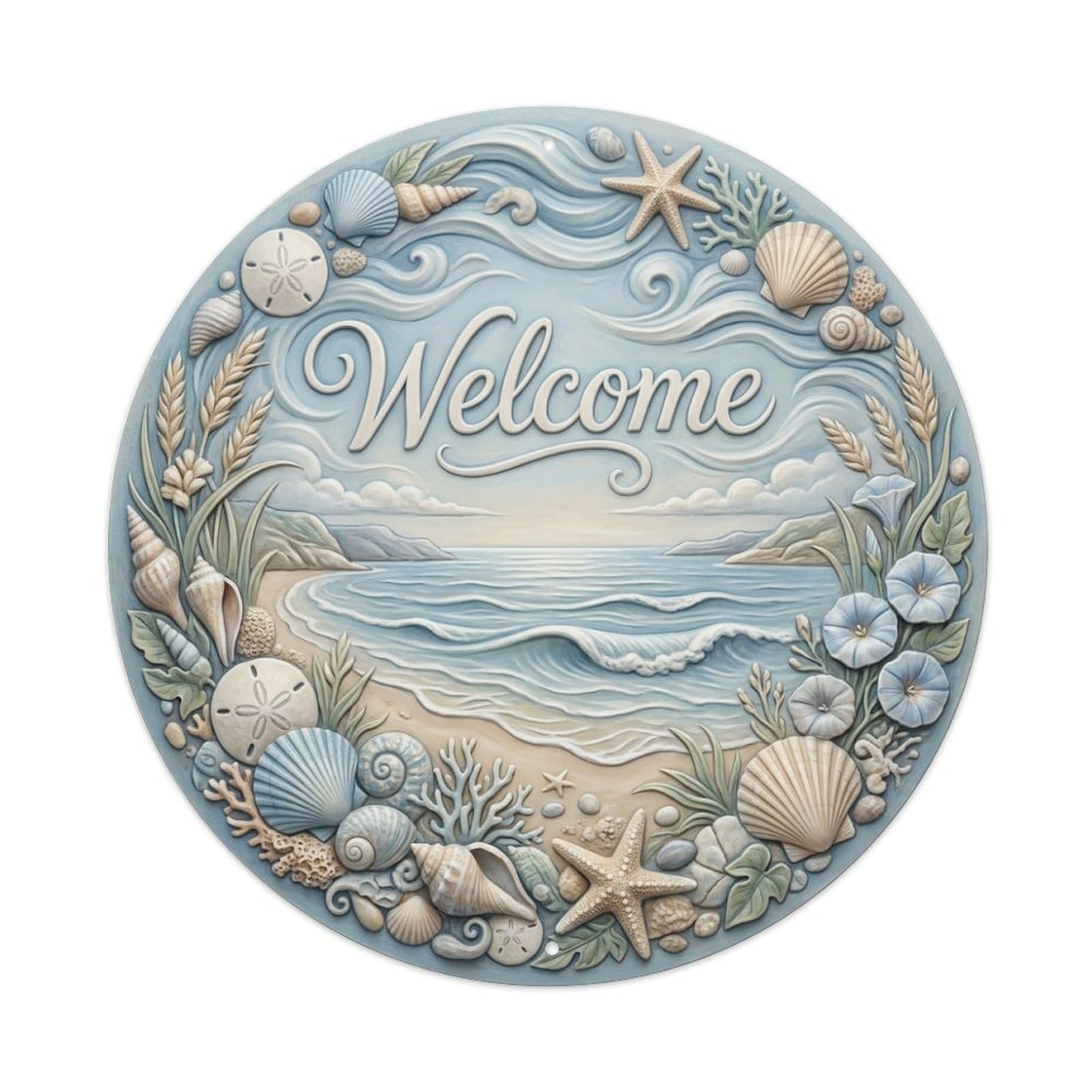 Tgrcjimh Style Metal Tin Sign Seashore Welcome Beach Tranquility