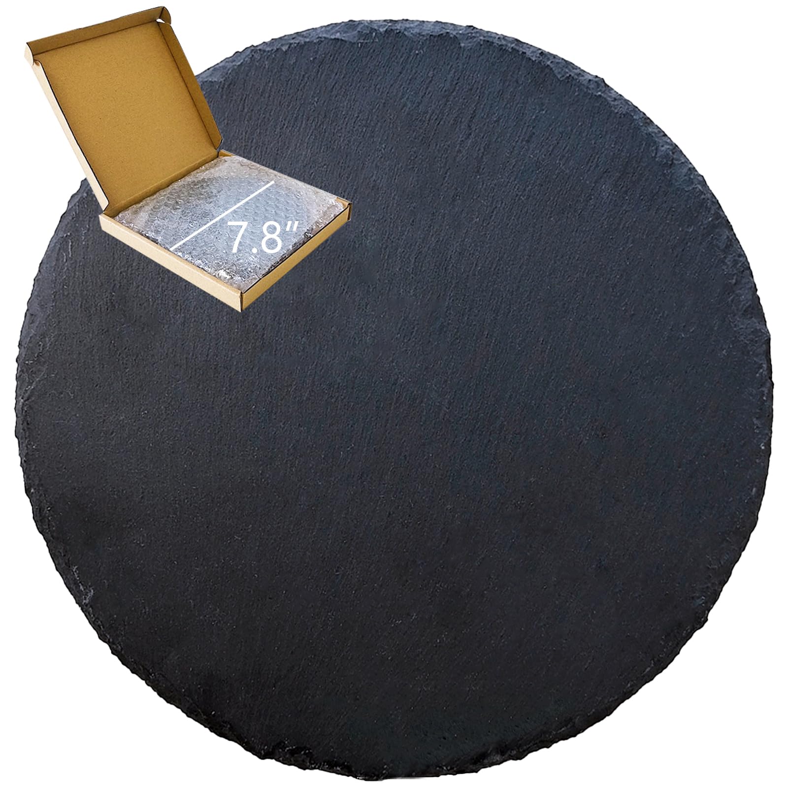 Tfwadmx Reptile Basking Platform,7.8IN Tortoise Rock Slate Plate Feeding Food Bowl Dish Turtle Bathing Resting Terrace for Lizard Bearded Dragon Chameleon Gecko Snake Frog Newt