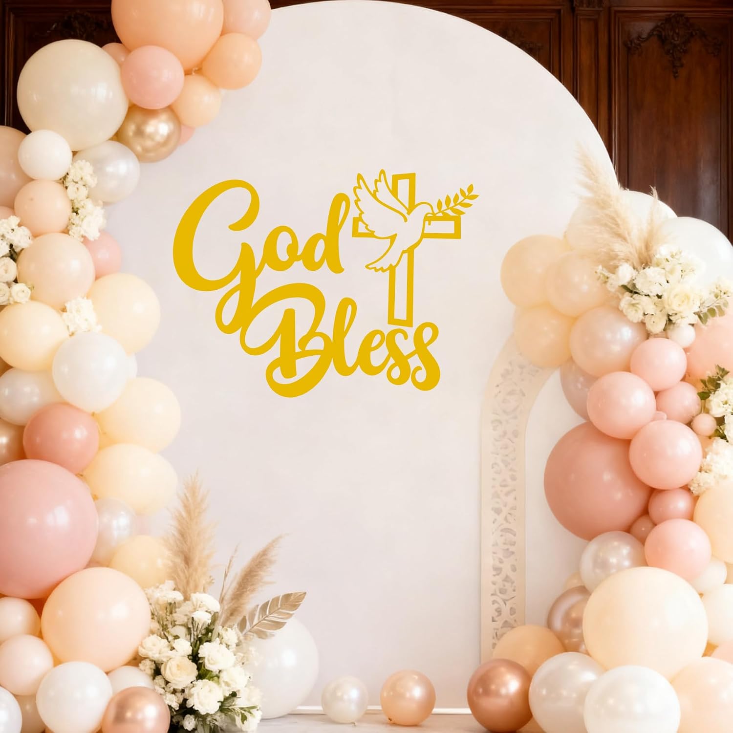 Gold Mi Bautizo Sign for Backdrop - Mi Bautizo Decorations