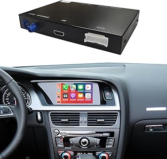 Wireless CarPlay Retrofit Kit Decoder for Audi S4 S5 A4 A5 (2009-2015 Year) for Q5 (2009-2017 Year) with 2GMMI, Support Android Auto, Mirror Link, Reverse Camera, Original Car Function