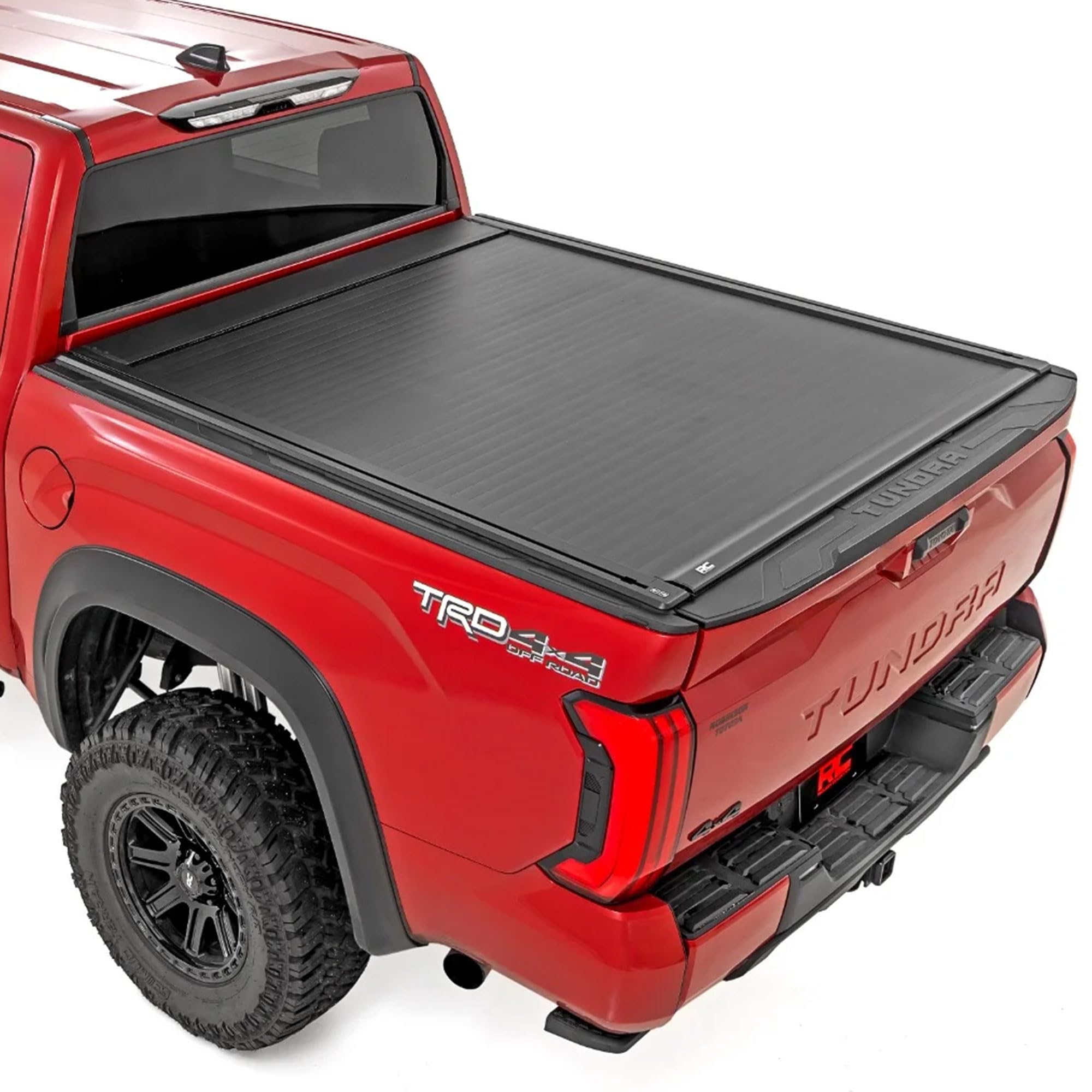 Rough Country Powered Retractable Bed Cover for Toyota Tundra (2022-2026) - Fits 5'7 Bed - Electric Aluminum Tonneau Cover with Key Fob Control
