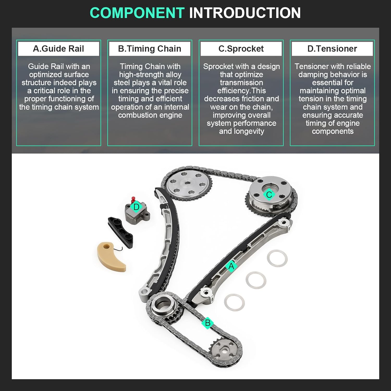 Timing Chain Kit For 2007 2008 2009 2010 2011 2012 2013 2007-2013 For Mazda 3,2006 2007 2006-2007 For Mazda 6,2007 2008 2009 2010 2011 2012 2007-2012 For Mazda CX-7 2.3L l4 DOHC