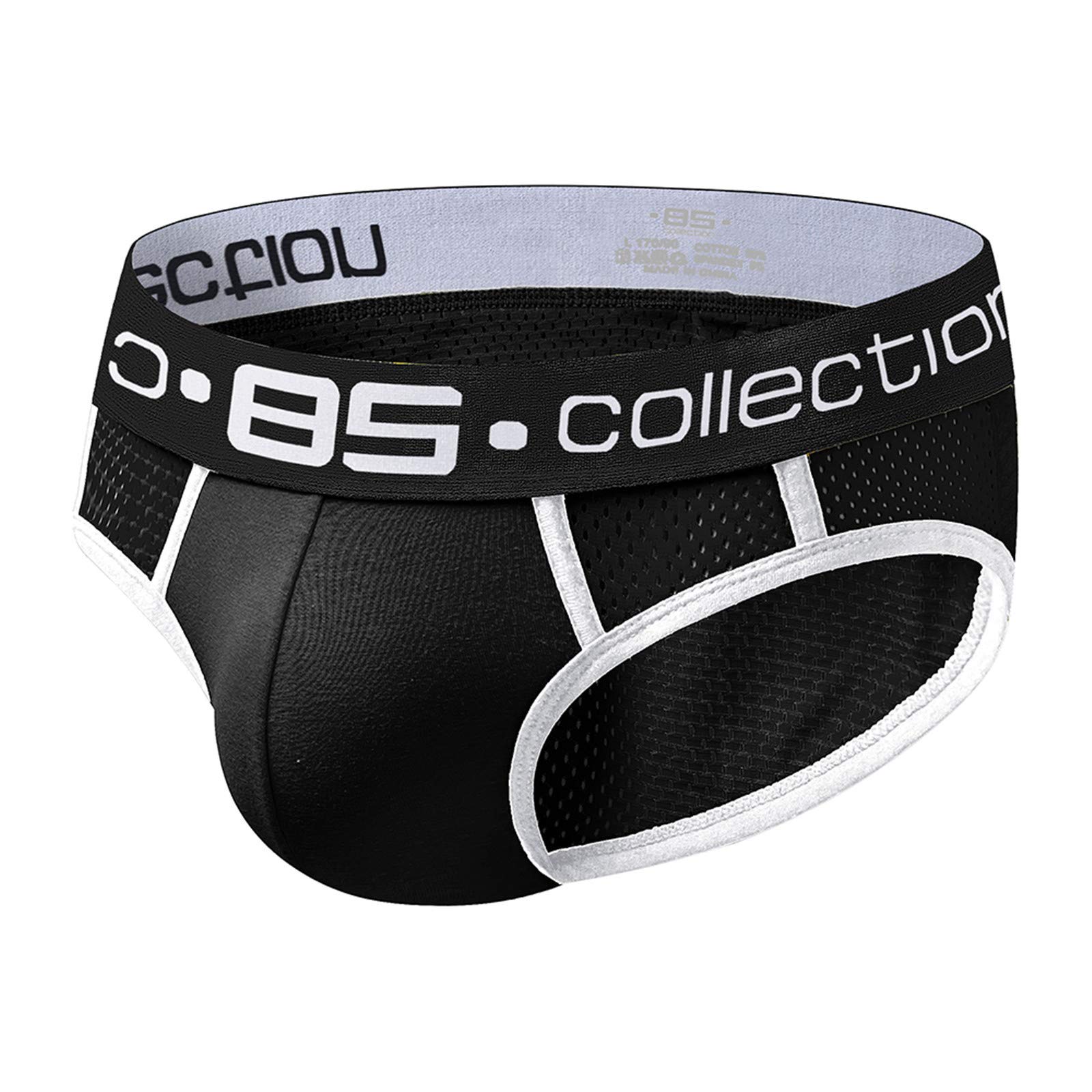 Generic Sexy Boxer Underwear Nylon PantiesMens Underpants Briefs Patchwork Mens Mens underwear under Wear for Mens Black L