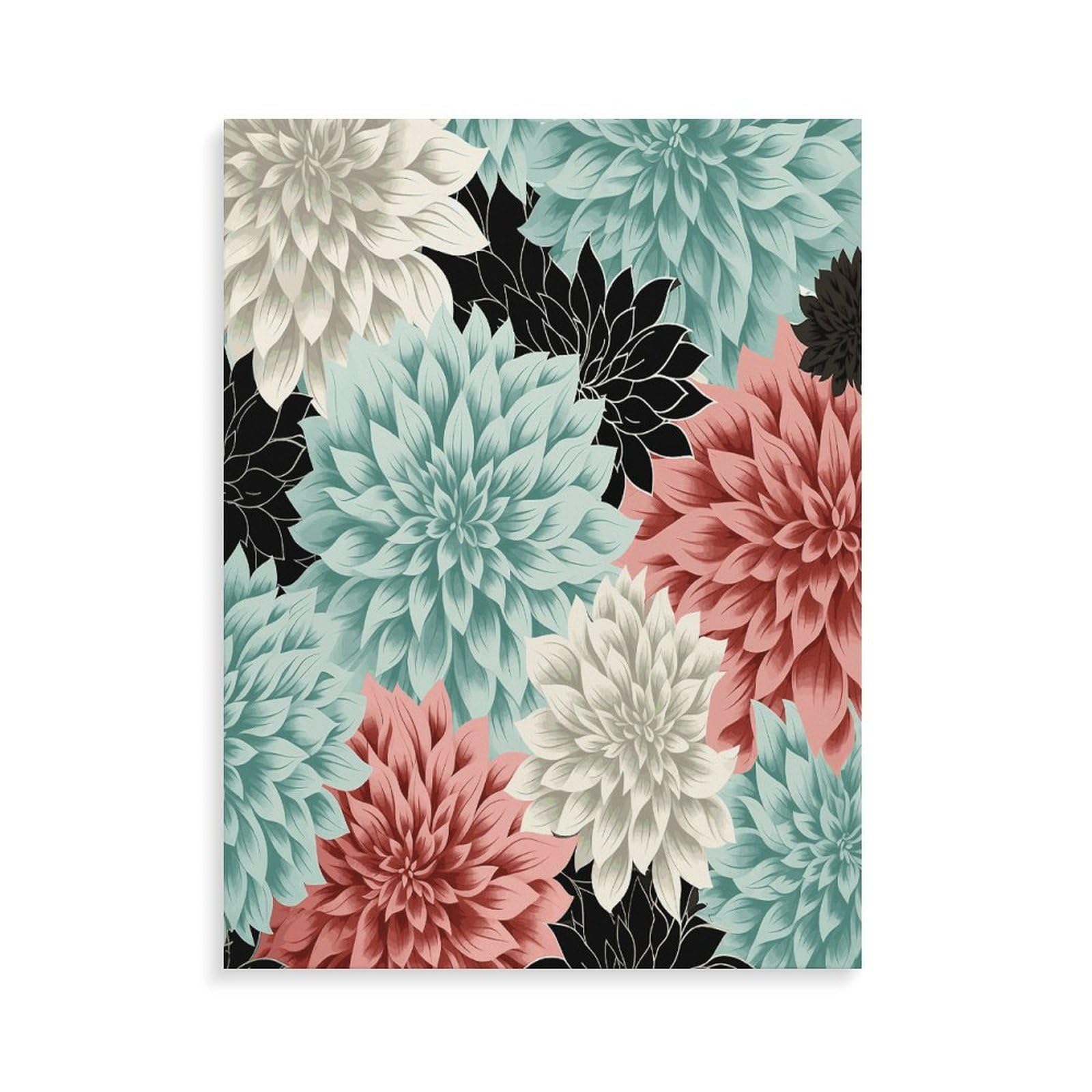 LPAGBCNU Malen-nach-Zahlen-Set mit Dahlien-Blumen-Motiv, für Erwachsene, Anfänger, Erwachsene, Malen nach Zahlen, Kits auf Leinwand, DIY-Acryl-Ölfarben, Gemälde mit Pinseln für Geschenk