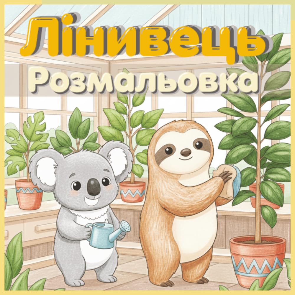 Розмальовка Лінивець: 50 ілюстрацій з лінивцем та друзями для дітей та дорослих