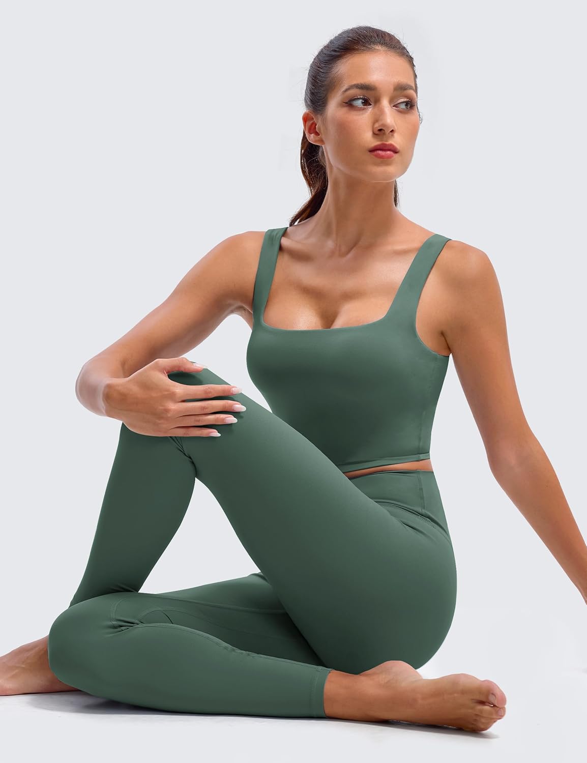 BAYDI Clouduxi Square Neck Sports Bras for Women - Padded Workout Tops with Built-in Bra U Back Gym Yoga Crop Tank Top - Image 3