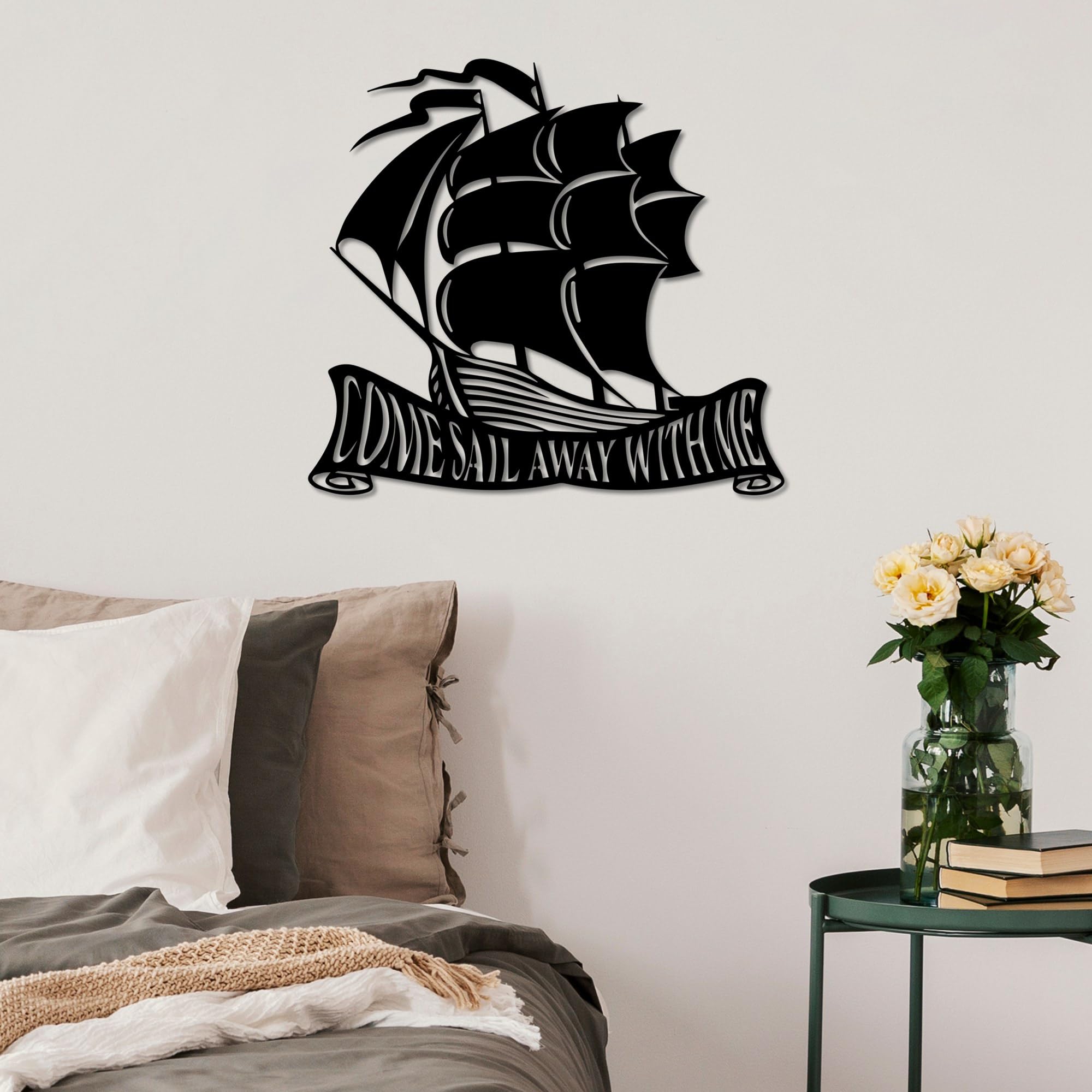 Stylish Black Decorative Metal Wall Accessory, 55 x 50 cm, 100% Metal, 1.5 mm Thickness, Lightweight 1.24 kg, Perfect for Modern Home Decor