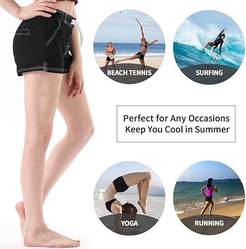 Miniatura 5 de Traje de baño para mujer de secado rápido, shorts con forro interior suave.