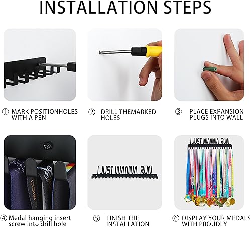 Vista 48 de Goutoports Soporte de exhibición para medallas, She Believed She Could She Did, colgador de pared personalizado para corredor de carreras 06 Gimnasia