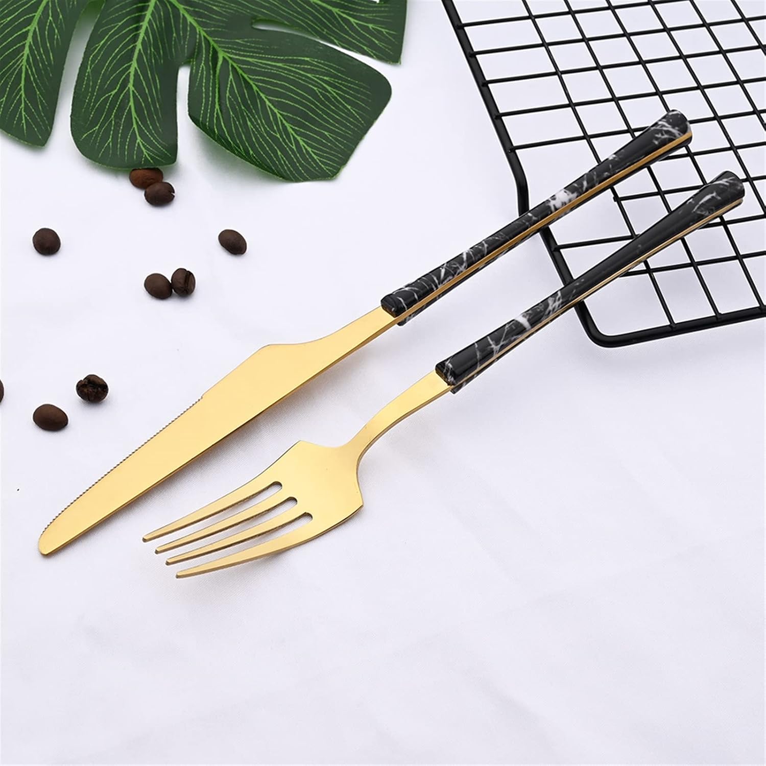 Stainless steel silverware, Wooden Handle Stainless Steel Flatware Set - 5/10/20 Pieces Elegant Cutlery for Home Dining