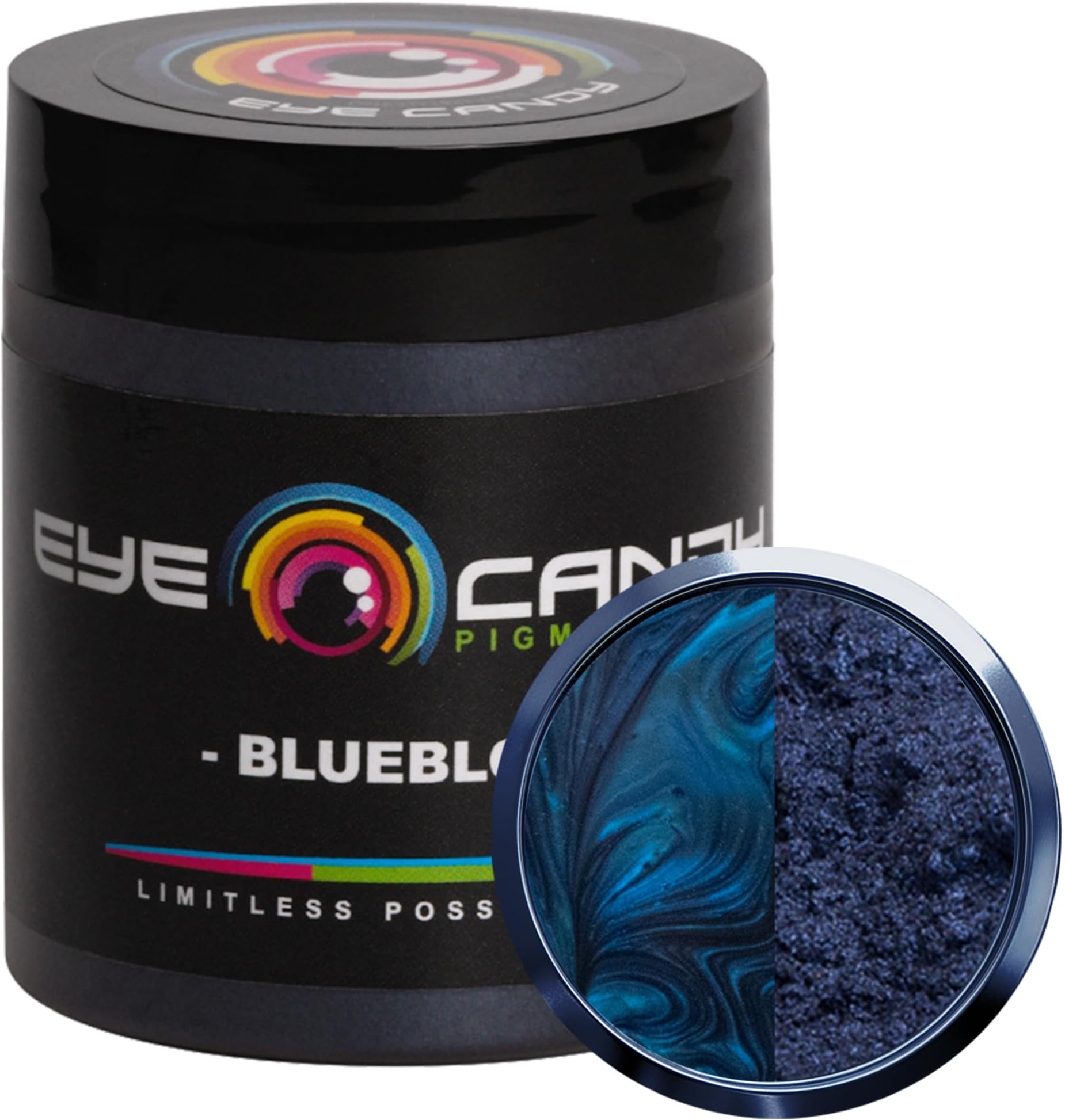 Eye Candy Pigments Premium Blue Mica Powder - Blueblood (25gr) - for Epoxy, Resin, Soap, Paint, Woodworking, Acrylic Pouring, Bath Bombs, Fishing Lures - DIY Arts and Crafts Additive