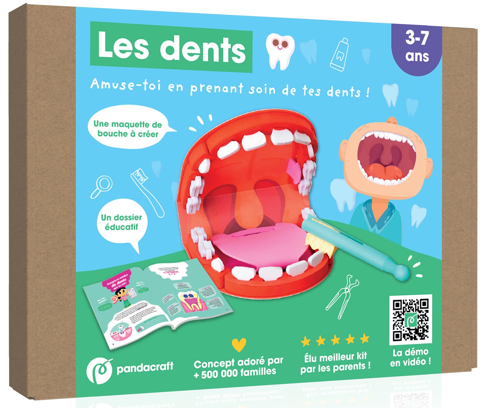 Les dents - kit Pandacraft 3-7 ans: Amuse-toi en prenant soin de tes dents !