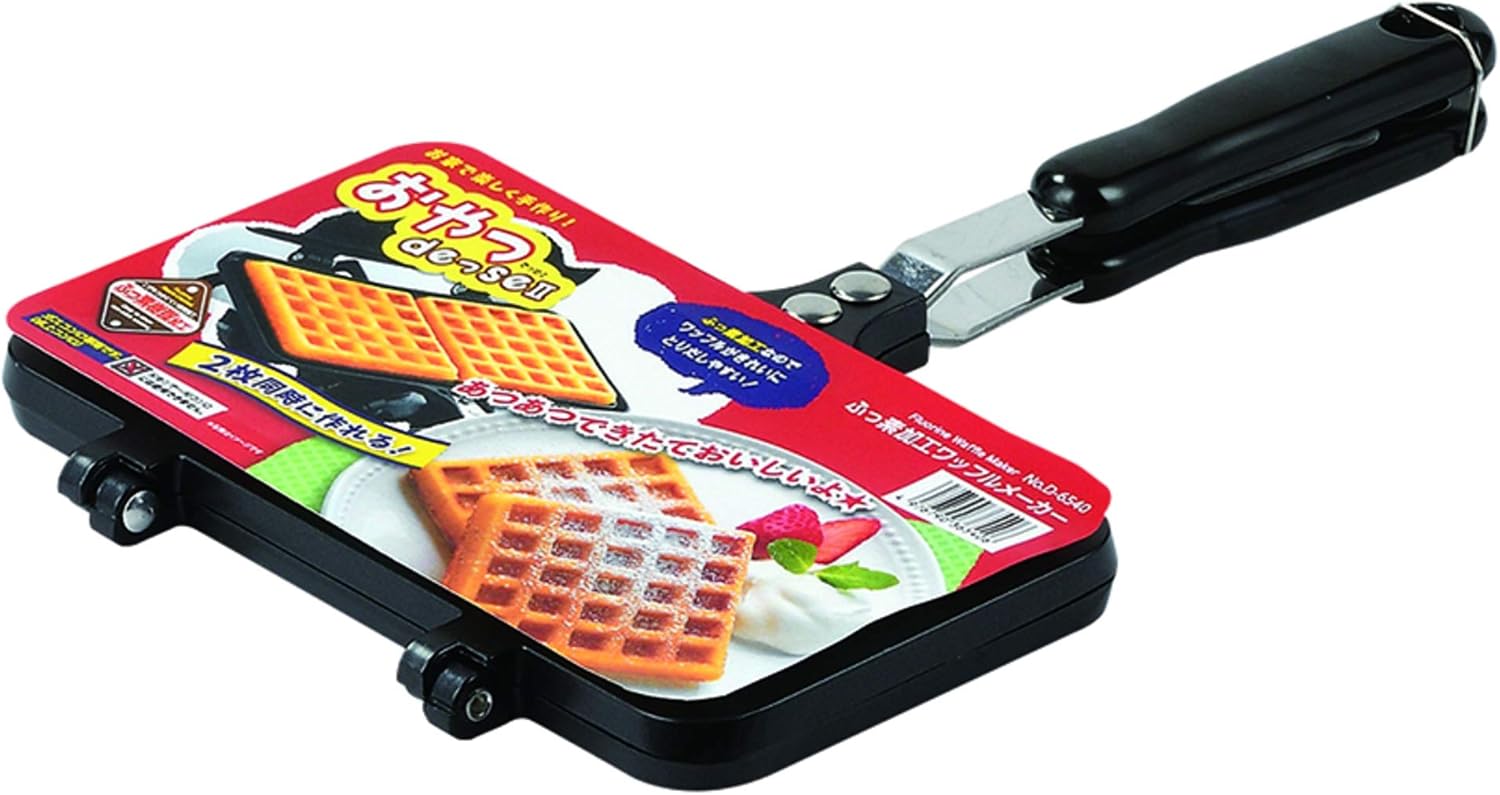 Pearl Metal D-6540 DESSEII Black Non-Stick 2 Waffle Maker, 13.2 x 8.7 x 1.4 Inches, 1.5 lbs