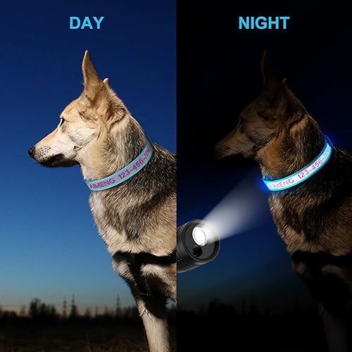 Miniatura 2 de Collar reflectante personalizado para perro, bordado personalizado con nombre de mascota y número de teléfono para perros machos y hembras, 4