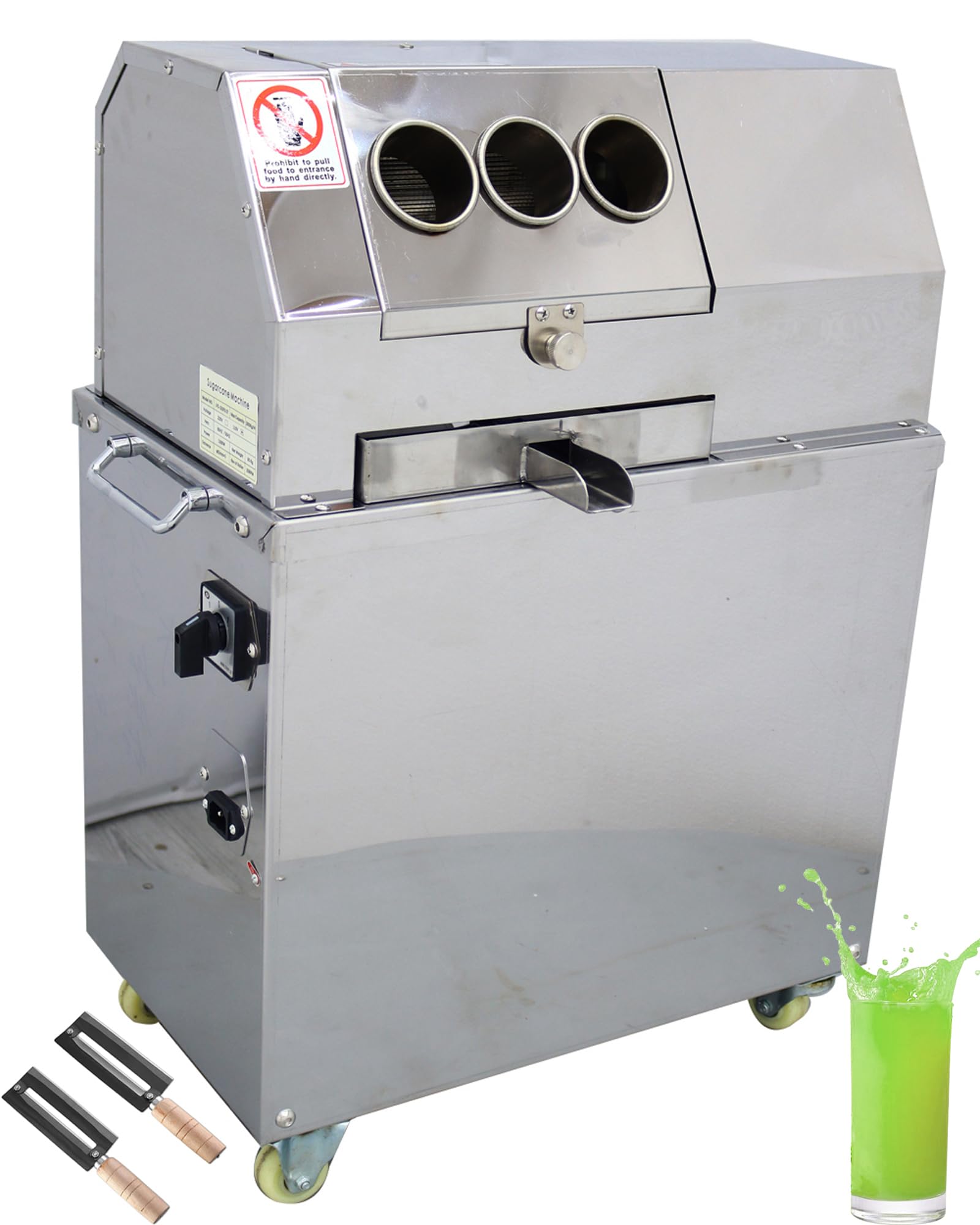 Electric 3 Rollers 3 Feeding Inlet Vertical Sugar Cane Ginger Press Juicer Machine Stainless Steel Sugarcane Press Juice