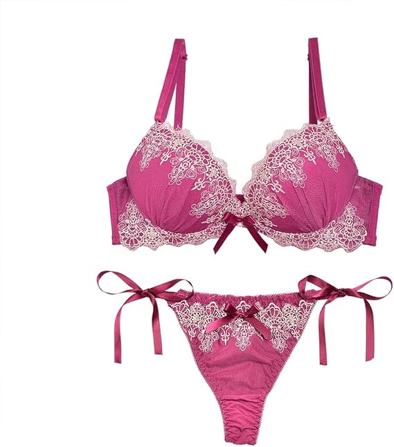 Amazon ブラジャー ショーツ セット エレガント スカラップ レース ブラジャー 紐パン Tバック ショーツ セット 通販
