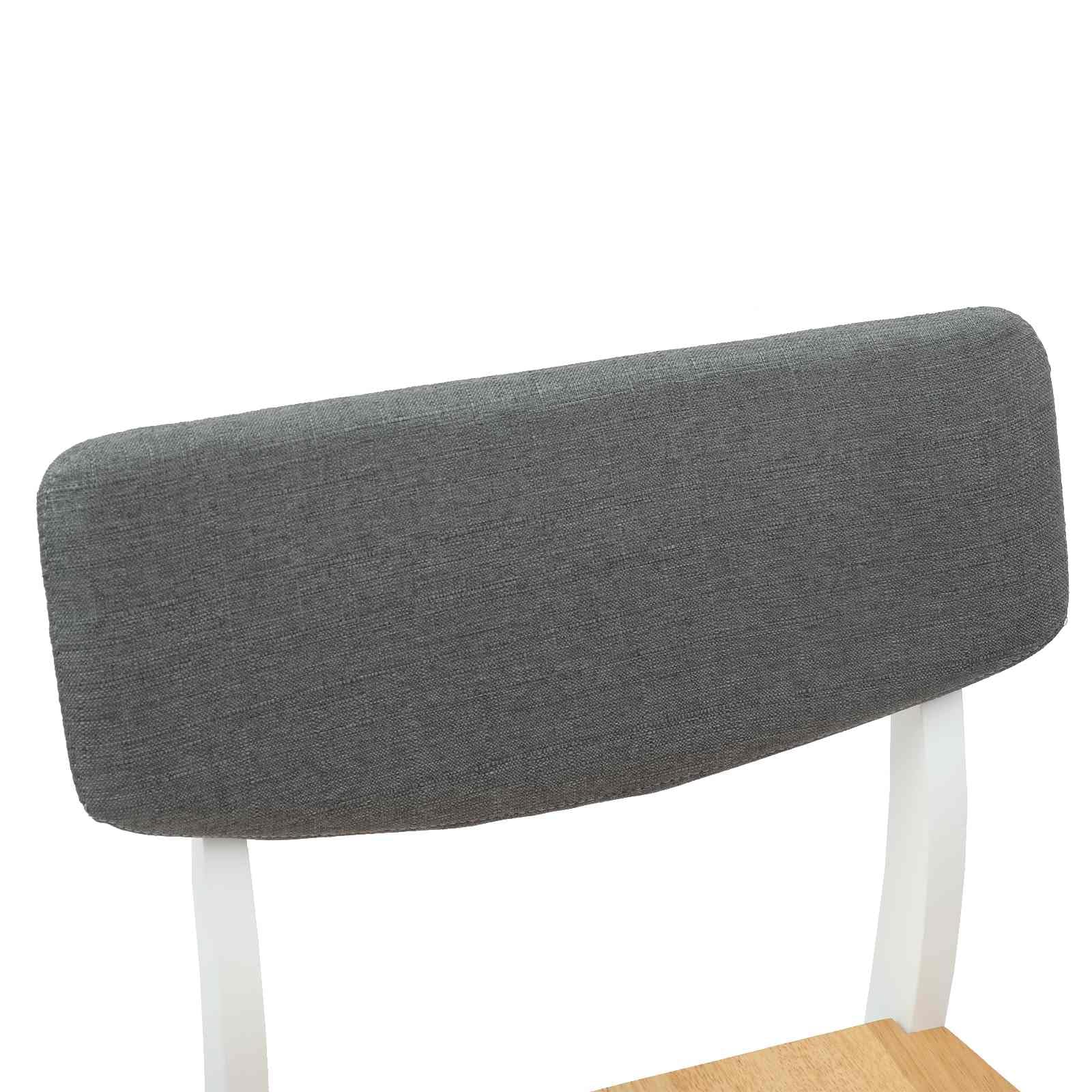 Esszimmerstühle 2er Set Weiß 48 x 49 x 95 cm Massives Gummiholz | Ergonomisch geformter Sitz, quadratische Beine, pflegeleicht mit feuchtem Tuch, nur für Innenräume