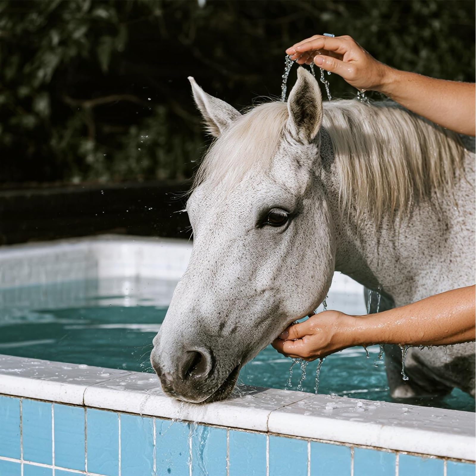 Juego de aseo para caballos: kit completo de 9 piezas con cepillos, peines y raspadores de sudor para un cuidado integral