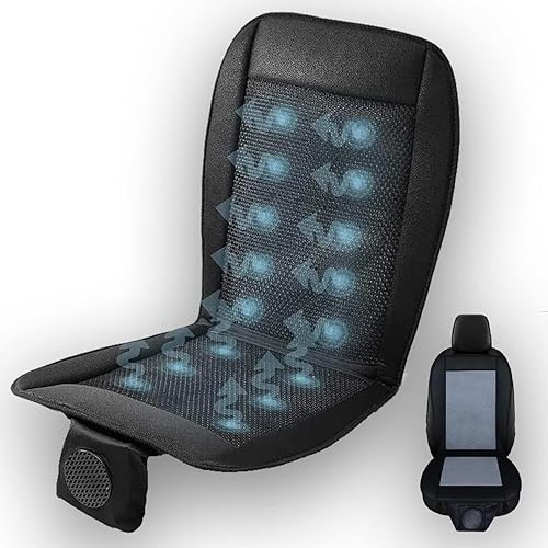 Vista 11 de ZONETECH Funda de asiento de coche de refrigeración, color negro, temperatura ajustable, cómodo cojín de enfriamiento para asiento de automóvil