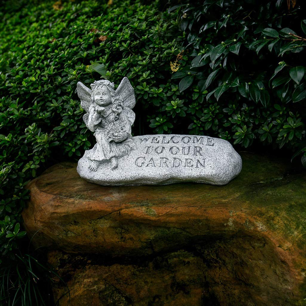Statue da Esterno Statua di Angelo Creativo Ornamento Scultura da Giardino Vivaio Parco Paesaggio Ornamenti in Pietra bionica