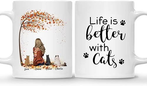 Miniatura 15 de Gossby Taza de café personalizada para mujer, regalo personalizado para mamá con diseño, nombre, raza, cumpleaños, día de la madre, regalo temático