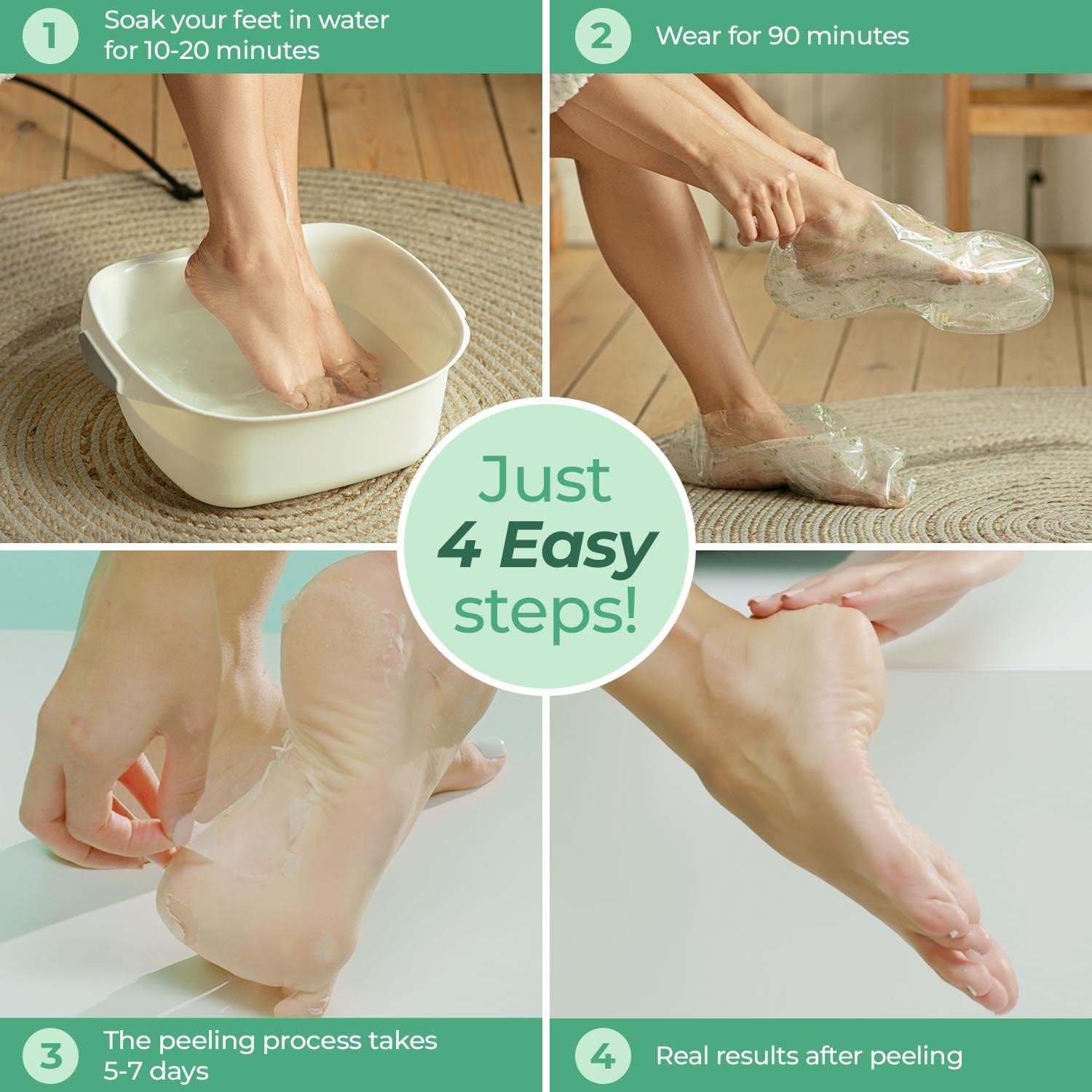 Plantifique Foot Peel Mask, 4 works Exfoliating & Dermatologically Tested Foot Treatment - Image 5