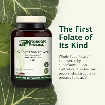 Standard Process Whole Food Folate, Cellular Health Support, 270 Capsules
