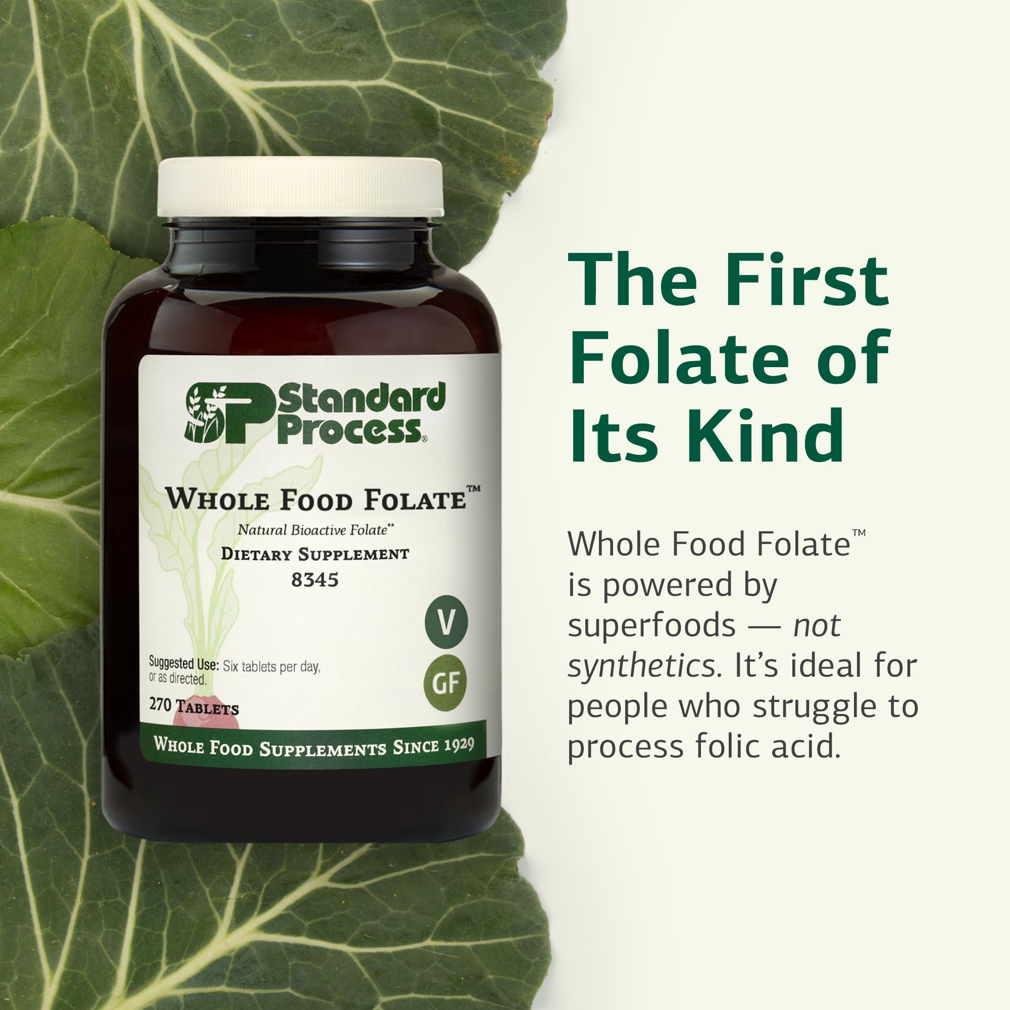 Standard Process Whole Food Folate, Cellular Health Support, 270 Capsules — Amazon image 3