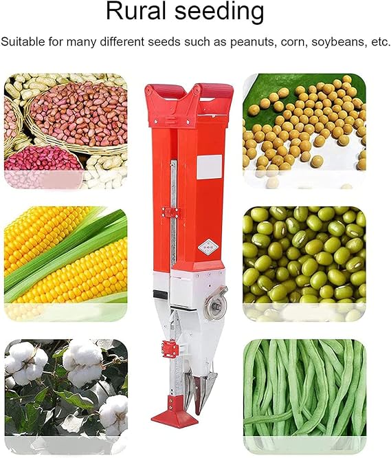 Manual Seeder, Corn Planter Handheld Seeding Machine Peanut Corn Bean Planter Household Garden Patio Flower Plant Vegetable Fertilizer Spreader