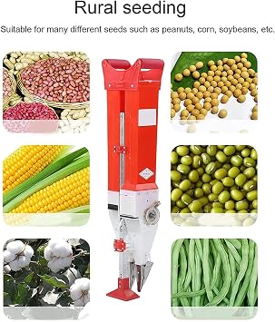Manual Seeder, Corn Planter Handheld Seeding Machine Peanut Corn Bean Planter Household Garden Patio Flower Plant Vegetable Fertilizer Spreader